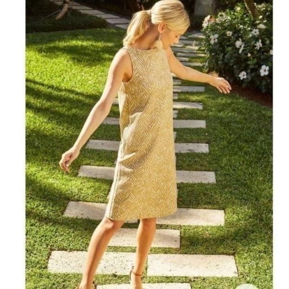 J. McLaughlin Doane Sleeveless Shift Dress in Mega Mirror